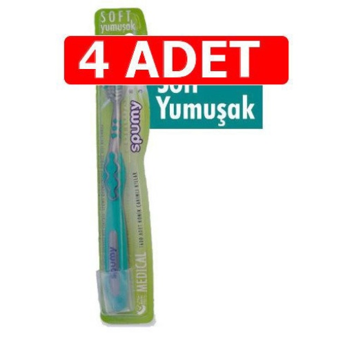 [Kampanya] Spumy Yumuşak (Soft) Medikal Diş Fırçası  (4 Adet) resmi