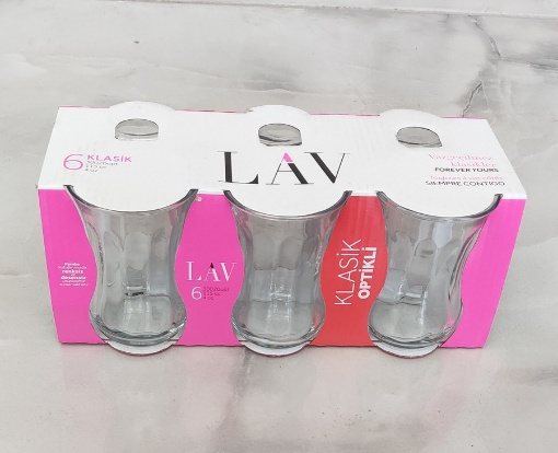 Lav Çay Bardağı Klasik Optikli (6'lı Paket) resmi