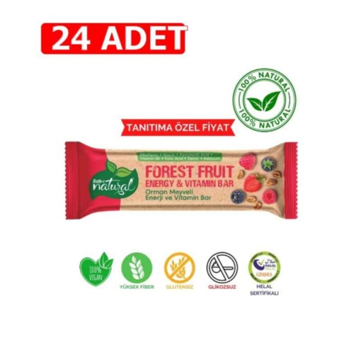 [Kampanya] Babı Natural Orman Meyveli Enerji Ve Vitamin Bar 23 Gr  (24 Adet) resmi