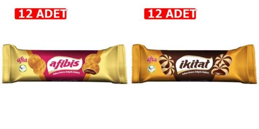 [Kampanya] Afia Afibis Kakao Krema Dolgulu Bisküvi 75 Gr  (12 Adet) + Afia İkitat Kakao Krema Dolgulu Bisküvi 75 Gr  (12 Adet) resmi