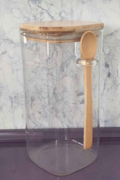 KRD Home Kaşıklı Cam Saklama Kabı 1600 Ml için ayrıntıları göster KRD Home Kaşıklı Cam Saklama Kabı 1600 Ml resmi