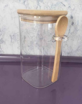 KRD Home Kaşıklı Cam Saklama Kabı 650 Ml için ayrıntıları göster KRD Home Kaşıklı Cam Saklama Kabı 650 Ml resmi