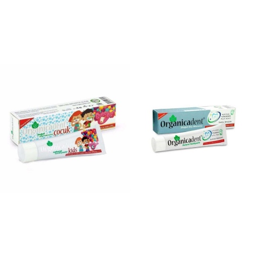 [Kampanya] Organicadent Doğal Çocuk Diş Macunu 50 Ml-75 Gr  + Organicadent Doğal Diş Macunu 75 Ml-105 Gr  resmi