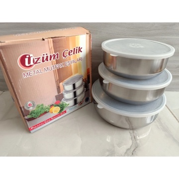 Üzüm Çelik 3 Lü Saklama Kabı 16-18-20 Cm için ayrıntıları göster Üzüm Çelik 3 Lü Saklama Kabı 16-18-20 Cm resmi