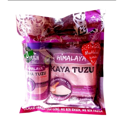 Saygın Himalaya Tuzu + Tuzluk İkili Paket 250/500 Gr resmi