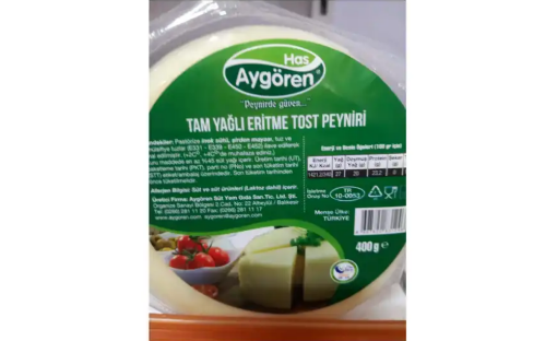 Has Aygören Tam Yağlı Eritme Tost Peyniri 400 Gr resmi