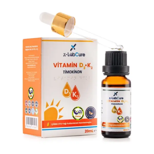 X-LabCure D3 K2 Vitamini (Çörek Otu Yağı Timokinon İçerikli) 20 Ml resmi