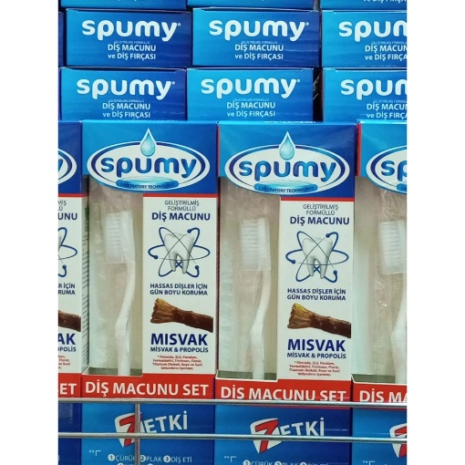 Spumy Diş Macunu Misvak &Propolis 100 Gr (Diş Fırçası Hediyeli) resmi