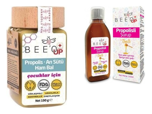 [Kampanya] Beeo Propolisli Şurup 160 Ml  + Beeo Up Propolis + Arı Sütü + Ham Bal Çocuklar İçin 190 Gr resmi