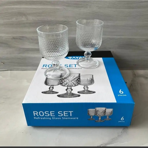 Rayan Rose Ayaklı Bardak (6'lı Paket) resmi