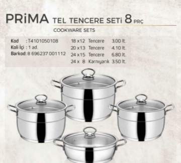 Safinox Prima Tencere Seti 8 Parça için ayrıntıları göster Safinox Prima Tencere Seti 8 Parça resmi