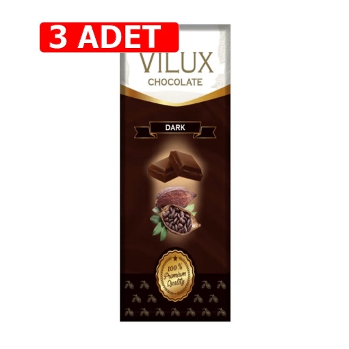 [Kampanya] Milat Vilux Bitter Çikolata 40 Gr  (3 Adet) resmi