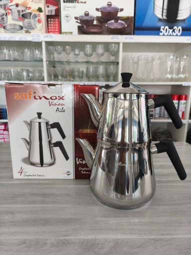 Safinox Vision Aile Boy Çelik Çaydanlık (27 Bardak) resmi