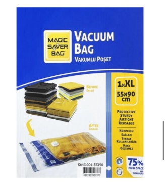 Magic Saver Bag Vakumlu Poşet XL 55 x 90 Cm (2'li Paket) için ayrıntıları göster Magic Saver Bag Vakumlu Poşet XL 55 x 90 Cm (2'li Paket) resmi