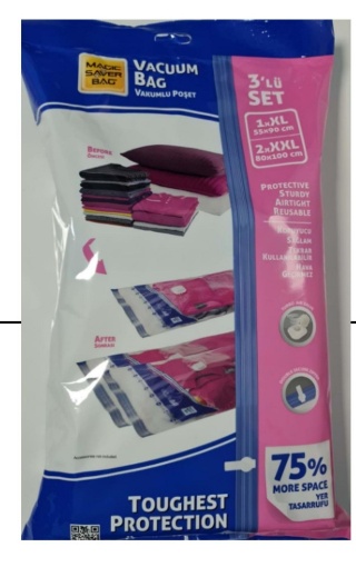 Magic Saver Bag Vakumlu Poşet (3'lü Paket) resmi