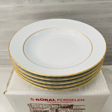 Güral Porselen Sedef Yaldızlı Büyük Tabak 22 cm (6'lı Paket) için ayrıntıları göster Güral Porselen Sedef Yaldızlı Büyük Tabak 22 cm (6'lı Paket) resmi