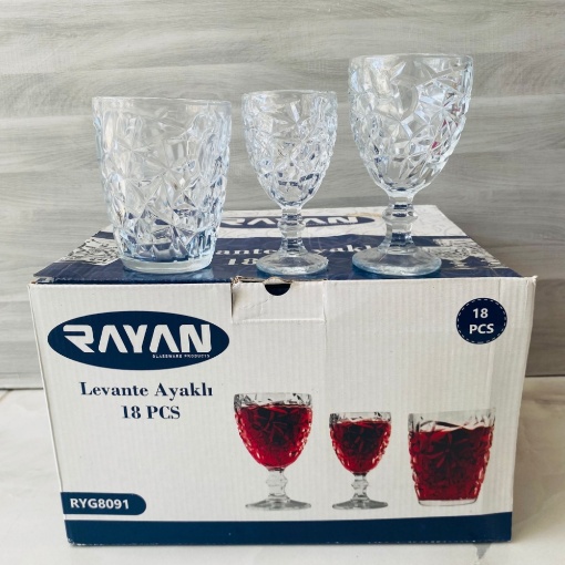 Rayan Levante Su Bardak Seti (18 Parça) resmi