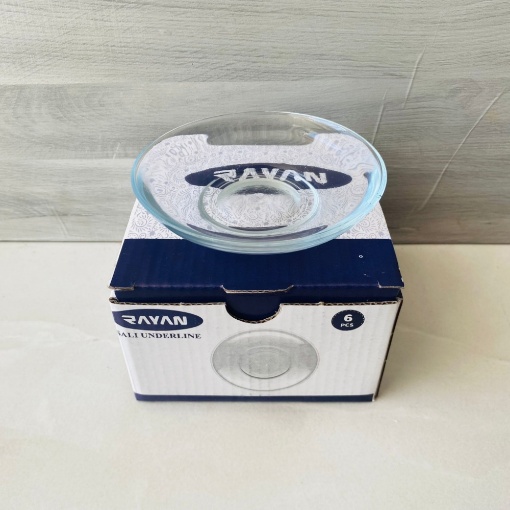 Rayan Cam Sade Çay Tabak (6'lı Paket) resmi