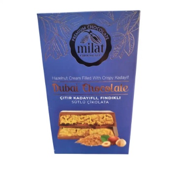 Milat Dubai Çikolatası Fındıklı Kadayıflı 60 Gr için ayrıntıları göster Milat Dubai Çikolatası Fındıklı Kadayıflı 60 Gr resmi