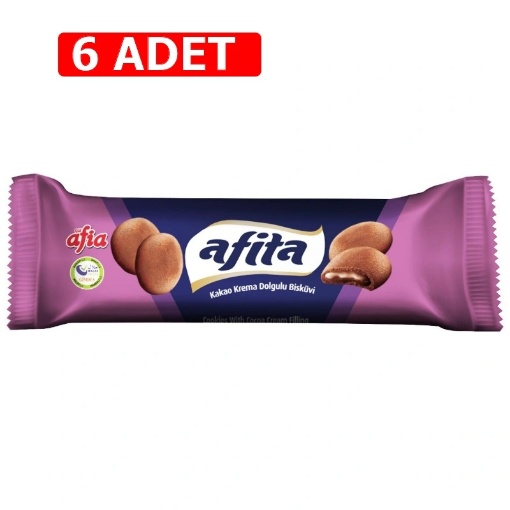 [Kampanya] Afia Afita Kakao Krema Dolgulu Bisküvi 75 Gr (6'lı Paket) resmi