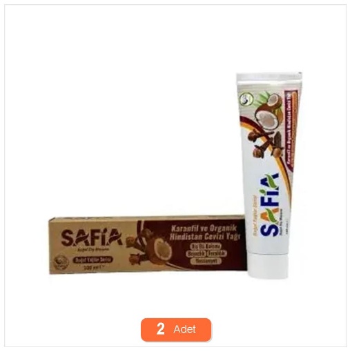 [Kampanya] Safia Organik Karanfil + Hindistan Cevizi Diş Macunu 100 Ml (2 Adet) resmi