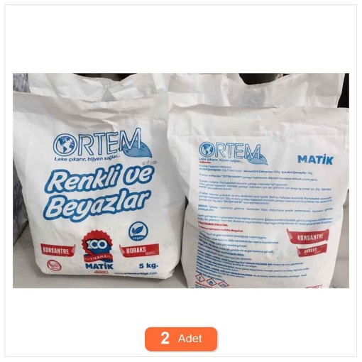 [Kampanya] Ortem Toz Çamaşır Deterjanı 5 Kg (2 Adet) resmi