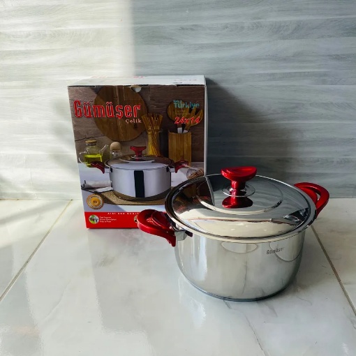 Gümüşer Çelik Derin Tencere 24 Cm resmi