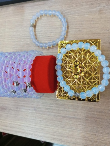 Kahve Ay Taşı Doğal Taş Bileklik 8 Mm Küre Kesim resmi