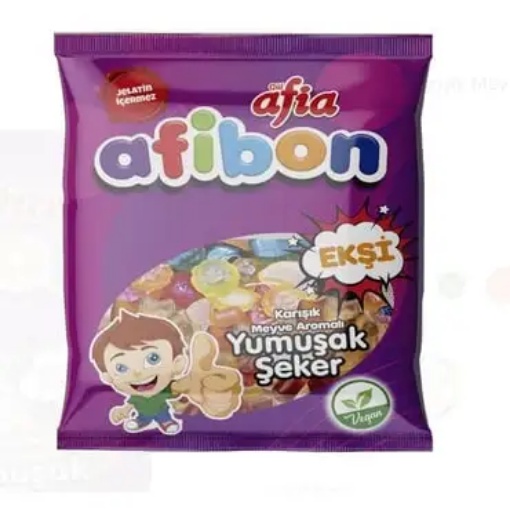 Afia Afibon Ekşi Karışık Meyveli Yumuşak Şeker 80 Gr resmi