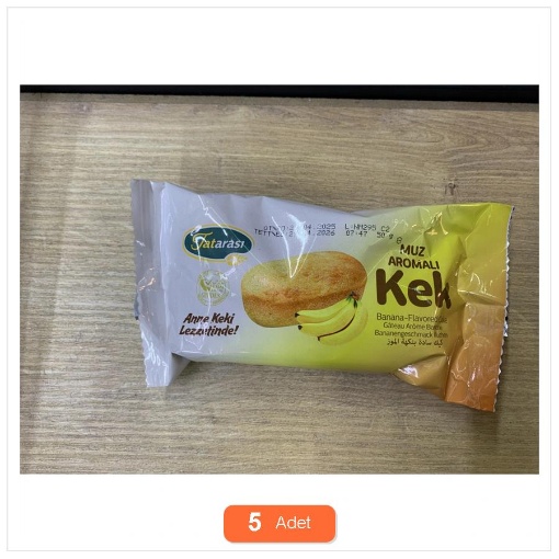 [Kampanya] 5 Al 4 Öde - Tatarası Muz Aromalı Kek 50 Gr (5 Adet) resmi