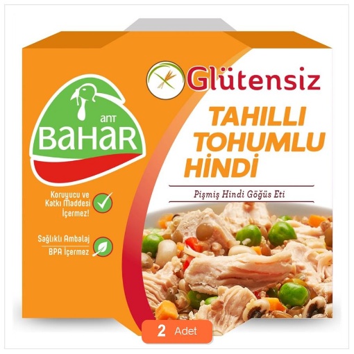 [Kampanya] Bahar Hindi Glutensiz Tahıllı Tohumlu Konserve Göğüs Eti 300 Gr (2 Adet) resmi
