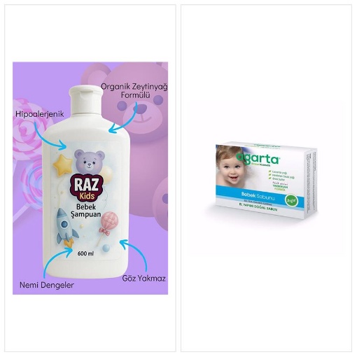 [Kampanya] Raz Kids Organik Sertifikalı Hassas Saç Ve Vücut Bebek Şampuanı 600 Ml + Agarta Doğal Bebek Sabunu 150 Gr resmi