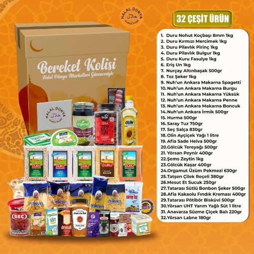Bereket Kolisi Ramazan Kumanyaşı (32 Çeşit Ürün) resmi