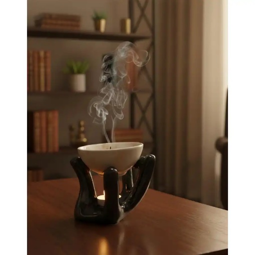 Lider El Tasarımlı Seramik Buhurdanlık resmi