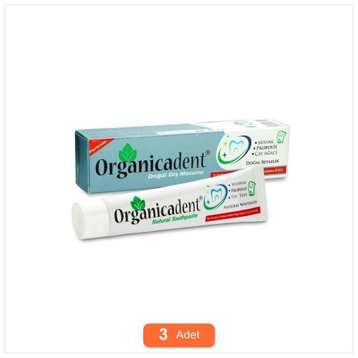 [Kampanya] Organicadent Doğal Diş Macunu 75 Ml (3'lü Paket) resmi