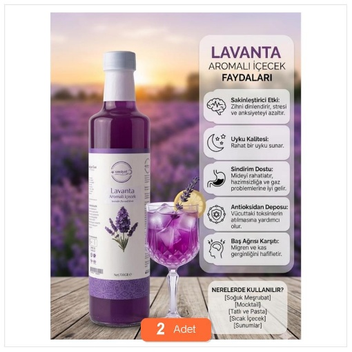 [Kampanya] Ünsiyet Lavanta Aromalı İçecek 700 Gr (2 Adet) resmi