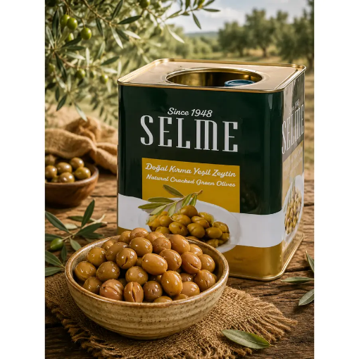 Selme Doğal Kırma Yeşil Zeytin XS Boy 500 Gr resmi