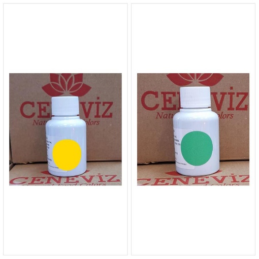 [Kampanya] Ceneviz Sarı Gıda Boyası 40 Gr + Ceneviz Yeşil Gıda Boyası 40 Gr resmi