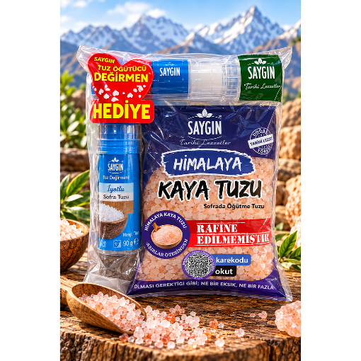 Saygın Himalaya Ve Kaya Tuzu Değirmen Hediyeli resmi